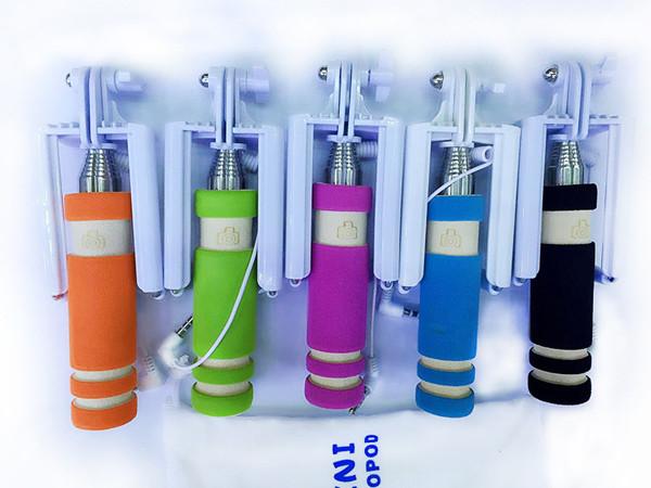 Hot selling wired 13.5cm mini pocket monopod selfie-stick various color