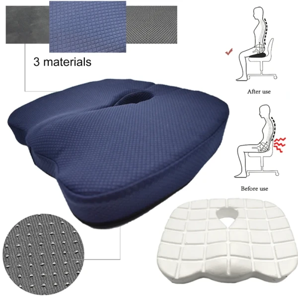 Jourm-2021 Memory Foam Seat Cushion for Office Chair Woven Fabric Back Pain Relief