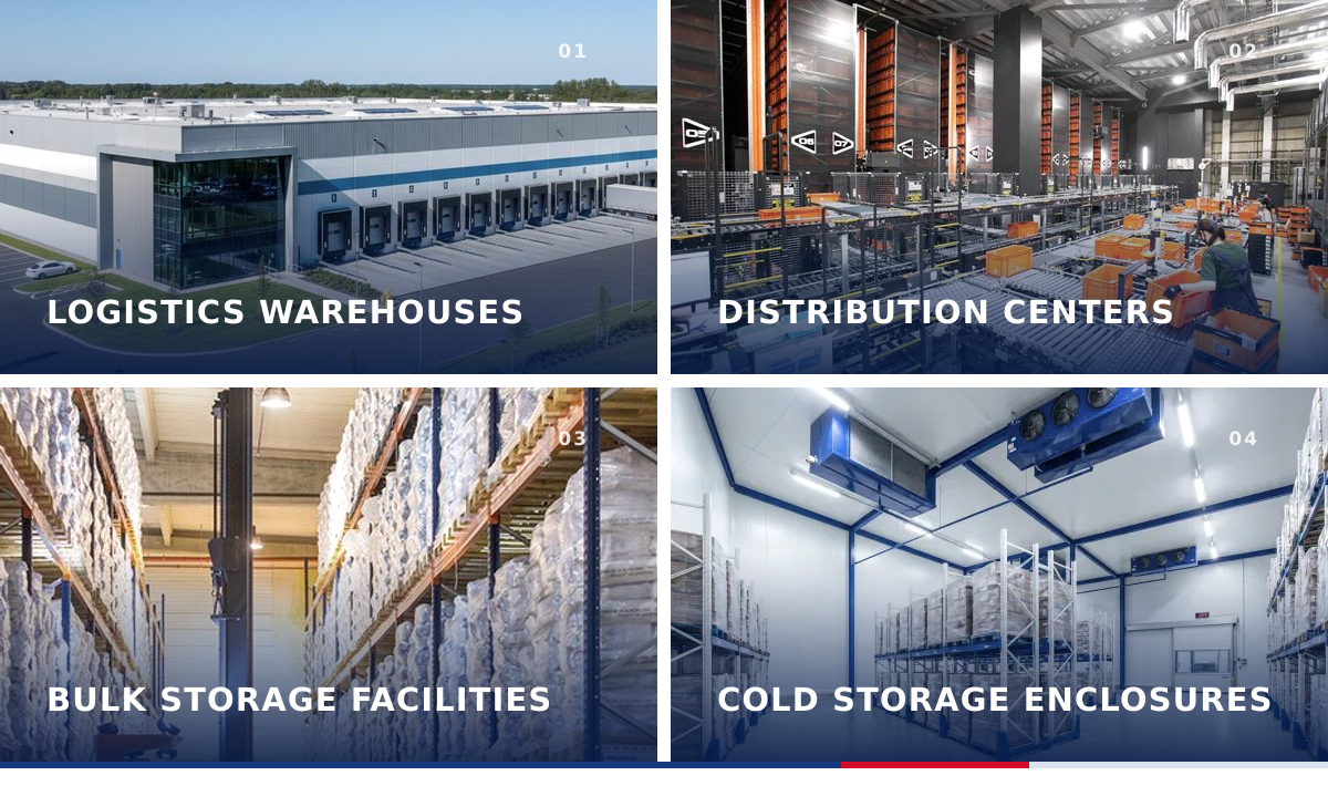 Column-Free Interior Prefabricated Steel Warehouse Wide Clear Span Storage Building