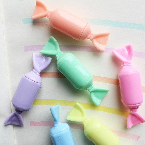Wholesale Candy Shape Highlighter Set Pastel Color Mini Highlighter