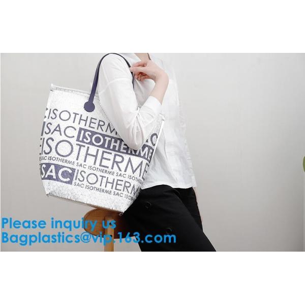 Insulated Thermal Non Woven Aluminum Foil Cooler Bag For Frozen Food,Reusable Insulated Aluminum Foil Thermal Lunch Cool