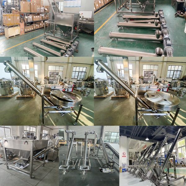 Custom stainless steel screw feeder bucket elevator conveys powder and granular materials, suitable for mining, feed, grain, petroleum, and construction industries