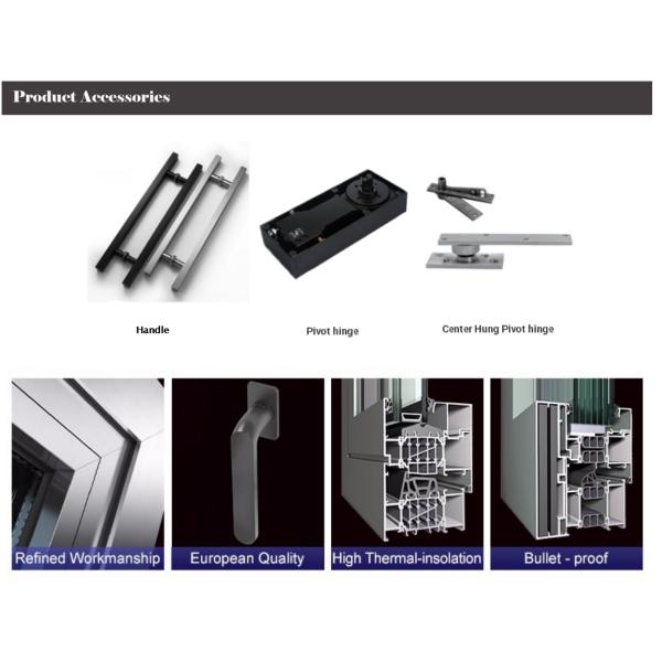 ODM Aluminum Interior Pivot Doors Black Aluminum With Round Top