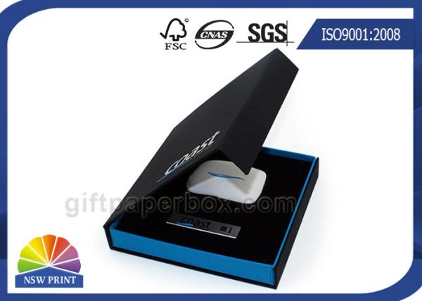 Cigar Style Paper Hinged Lid Gift Box For Retail Packaging Electronic Product