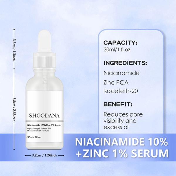 Sérum Visage 10% Niacinamide 1% Zinc, Sérum Visage Correcteur de Taches Sombres, Éclaircissant pour le Visage