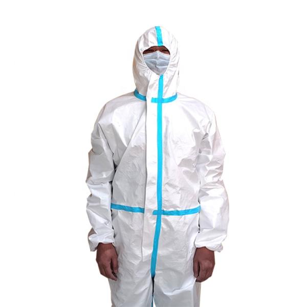 Fully Covered Disposable Protective Suit Hooded Disposable Coveralls Waterproof