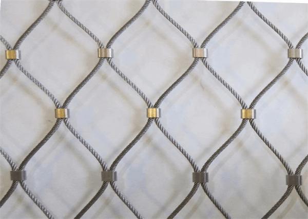Rhombus High Tensile Steel Wire Mesh 7*19 / Ferrule Wire Rope Mesh Ultrasonic Bath