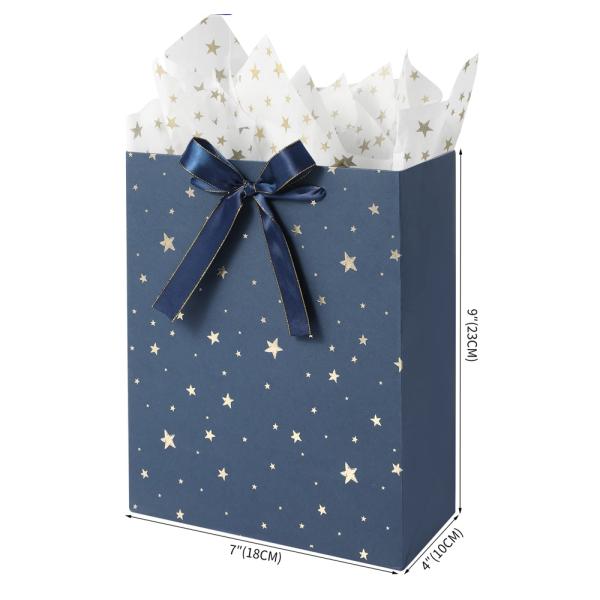 Custom Beautiful Boutique Jewelry Gift Packaging Shopping Tote Paper Bags With Bowknot