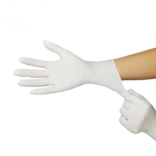 Luvas livres do látex do exame do agregado familiar do pó médico descartável descartável estéril das luvas do látex