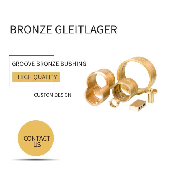 Customzied Oil / Grease Groove Casting Bronze Sleeve & Flange Six To Eight Designs For Loaders