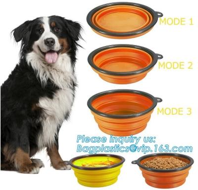 Dog Travel Water Bottle Collapsible Bowls, 2 in 1 Pet Food Container with Collapse Bowls, Outdoor Portable Water Bowls