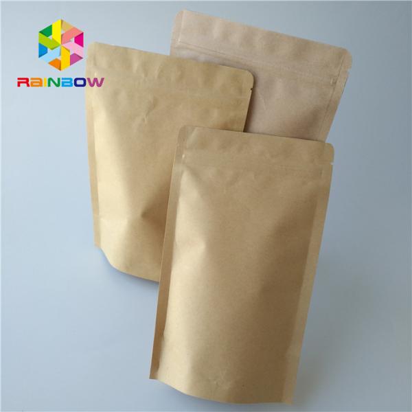 Ningún acondicionamiento de los alimentos del sellado caliente de la contaminación se levanta el bolso de la cremallera del papel de Kraft para las nueces/el polvo de la proteína