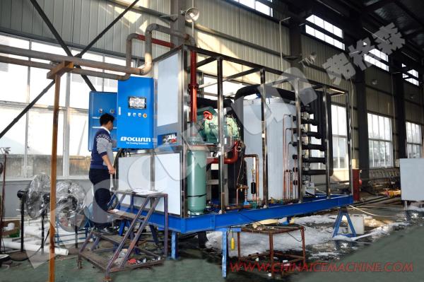 Automatic Control System Flake Ice Compactor for 25T Ice Bar in Africa Fisheries Market