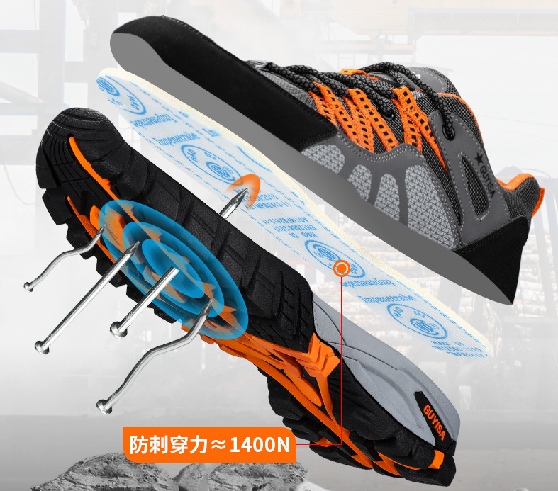 Steel Toe Work Safety Shoes Breathable Anti-Puncture Anti-Smash Durable Protective Summer Work Shoes for Men