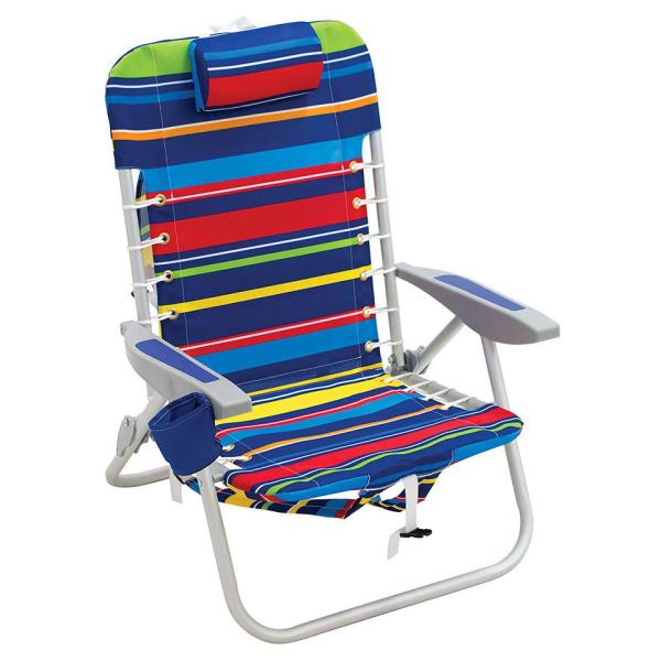 Lawn Beach Chair, Portable Aluminum Dual-Purpose 5-Position Adjustable Durable Folding Beach Chair