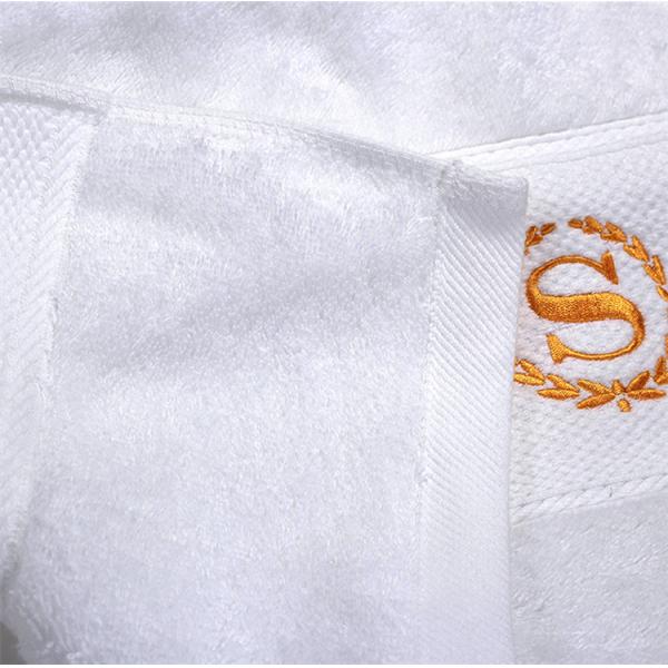 Custom Logo Hotel Towel Set Broad Stripe Coral Velvet 35*75cm 70*140cm Soft Absorbent