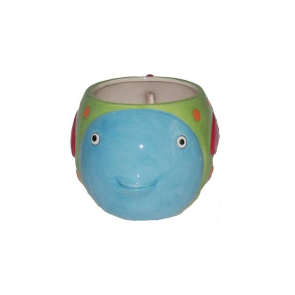 Colorful Ceramic Garden Planters Stoneware Fish Shaped Flower Pot For Household