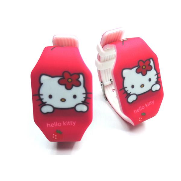 hello kitty cat animal Children's Electronic Silicone Watch LED Touch Cartoon Watch Promotion Custom Gift KT Cat Cartoon