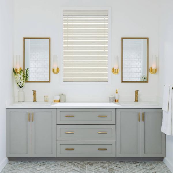 Lacquer Storage Bathroom Vanity Units Modern Luxury Furniture Pale Grey Shaker