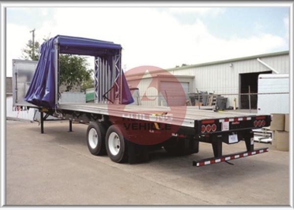 PVC Tarpaulin Curtain Side Trailer , Curtain Side Semi Trailer With Sloping Floor