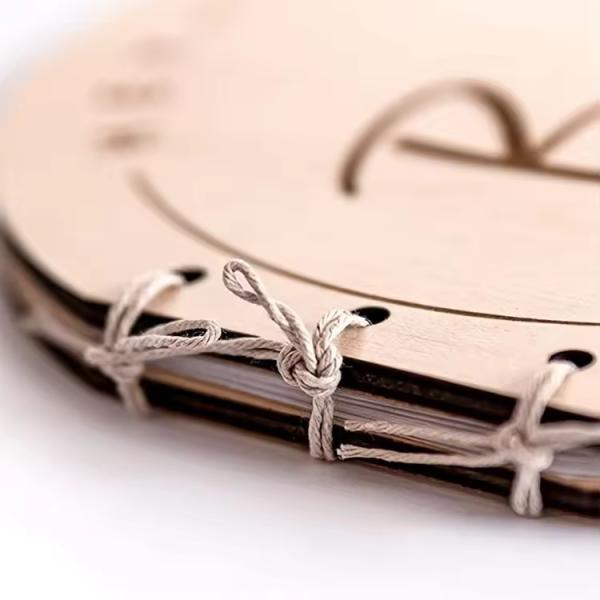 Handcrafted Plywood Baby Shower Souvenir Guestbook Milestone Wooden Circles