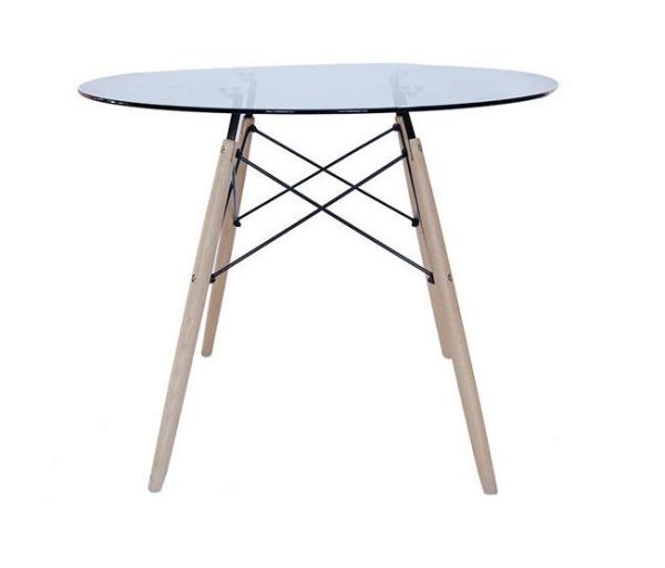 North Europe EAM toughened glass table household simple modern fashion rice table round table