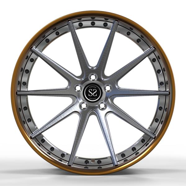 Бронзовая полированная губа, 2 шт., кованые колеса, матовые металлические спицы, диски для Audi S6 Custom Car