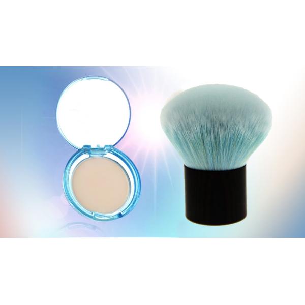 Blue Cute Mushroom Foundation Kabuki Brush Face Cleaning Makeup Brushes