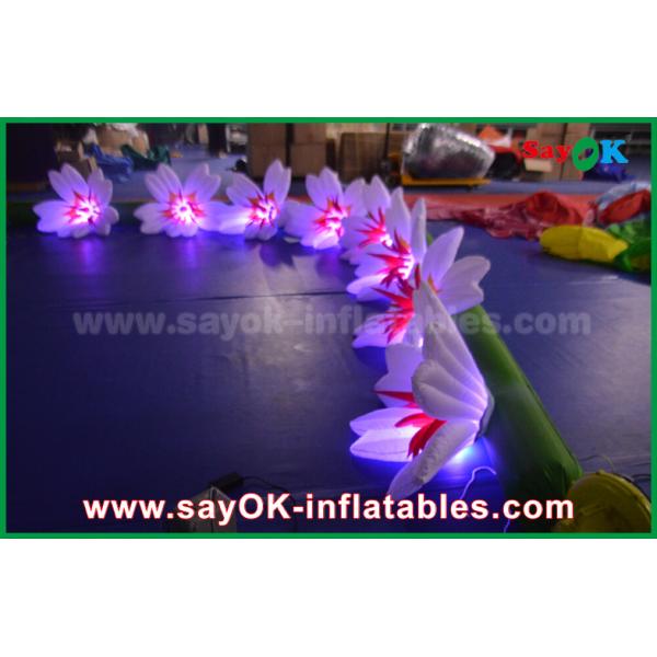 8m Long Nylon Inflatable Lighting Decoration Lily Flower Chai For Wedding