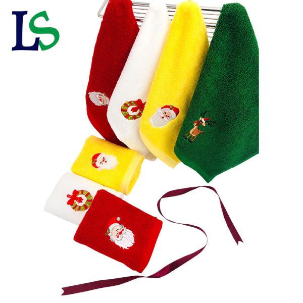 Рождественский подарочный набор с полотенцами 2023 Гипоаллергенные хлопчатобумажные полотенца в подарочной коробке с вышивкой