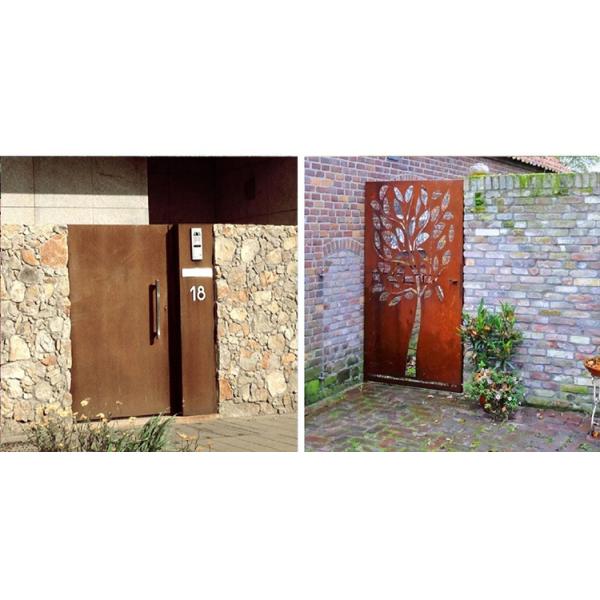 Лазер сада виллы отрезал дверь стальных ворот Corten одиночную с ручкой и замком