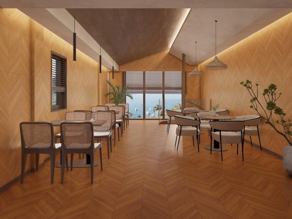 AAA Grade Brown Wooden Porcelain Tiles 600x1200mm