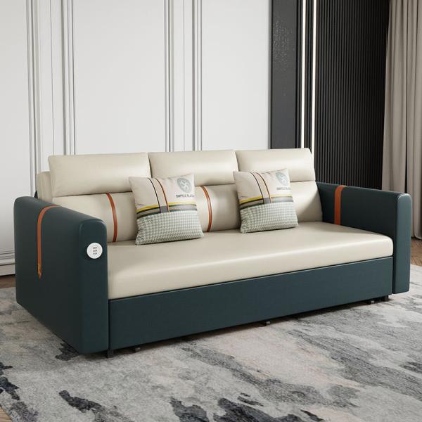 Jieshun Furniture Dual-Purpose Living Room Multi-Functional Foldable Fabric Sofa Bed