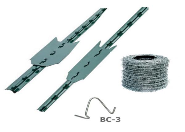 10 cerca enchida comprimento Posts Green Color de T e aço galvanizado