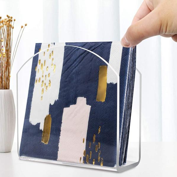 Acrylic Napkin Display Rack Stand Pen Magnetic Holder Advertising 5 Inch