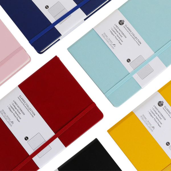 Carnet de notes personnalisé imprimé de haute qualité pour bureau d'affaires, ligné, en cuir PU, journal A5 à couverture rigide avec logo