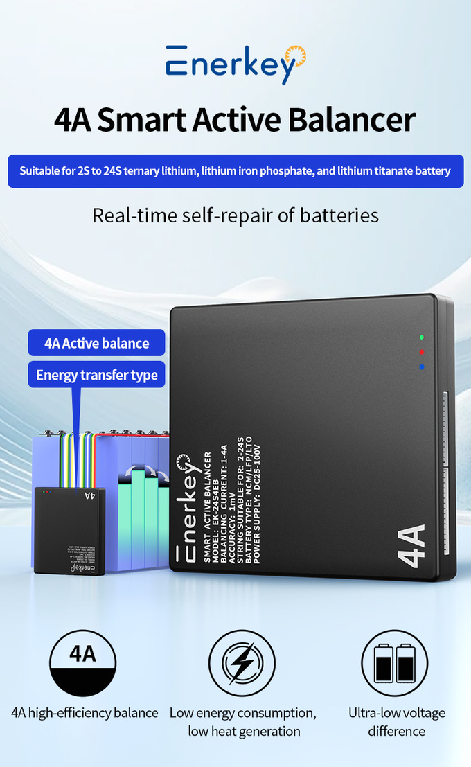 Enerkey 4A 24S LTO умный балансировщик батарей Lifepo4/Li-ion умный балансировщик батарейных ячеек