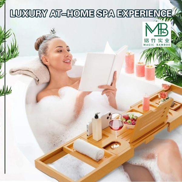 Envase de baño de bambú para baño doméstico