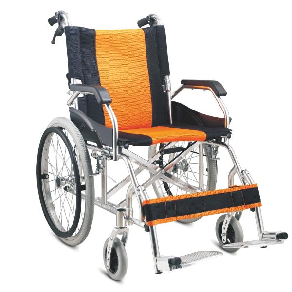 Bright Color Aluminum Manual Wheelchair With Drop-Back Handle Fixed Armrest Flip-Up Footplate