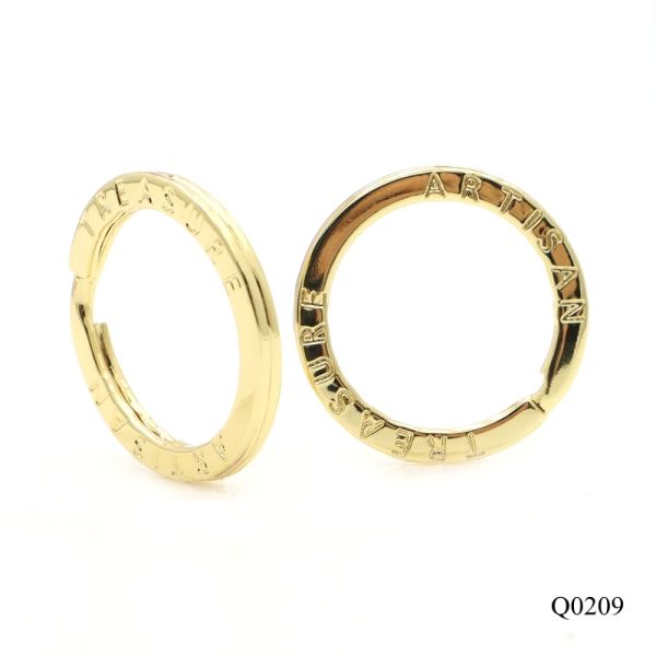 Gold Plated Split Key Ring 25.5mm*33mm Metal Key Ring Corrosion Resistant