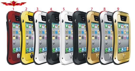 New Aluminum Dirtproof/Shockproof/Waterproof Cases For Iphone 4 4S 100% Test And Verify