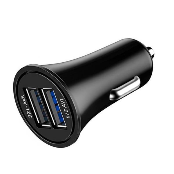 Cargador para automóviles de doble USB ABS 12V-24V de entrada con 2.4A 3.0A de salida