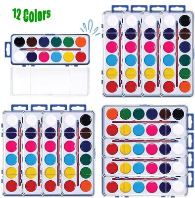 12 Watercolor Washable Acrylic Paint Kit With Paintbrush For Kids and Adults