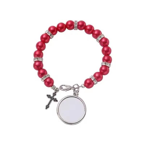 Colored Sublimation Blank Catholic Rosary Beads Bracelet Blank For DIY Jewelry Making
