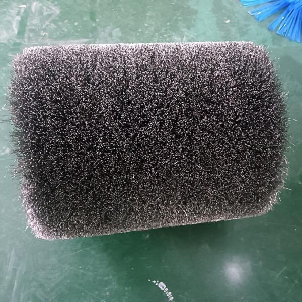 Roller Brush Cylindrical Industrial Cleaning Rust Scale Polishing Steel Wire Finishing Wheel