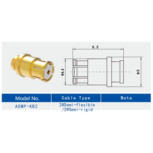 Высокопроизводительный ASMP женский кабельный разъем для 2 # полугибкий / 2 # полужесткий кабель