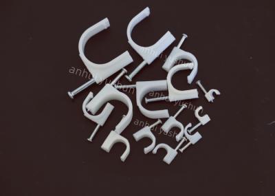 White Polyester Harness Plastic Cable Clips 22mm