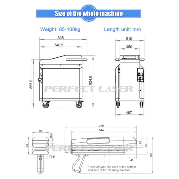 машина лазера удаления ржавчины уборщика лазера волокна 100w очищая для алюминия утюга нержавеющего