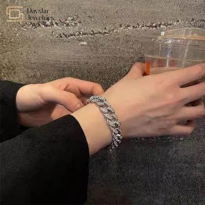 Miami congelou para fora do bracelete de corrente Diamond Zircon Hip Hop Jewelry de Cuban Link
