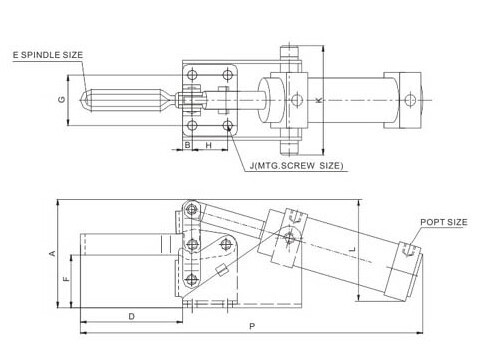 810-U Destaco Pneumatic Clamps 12265A Holding Force 340kgs Port Size G1/8''